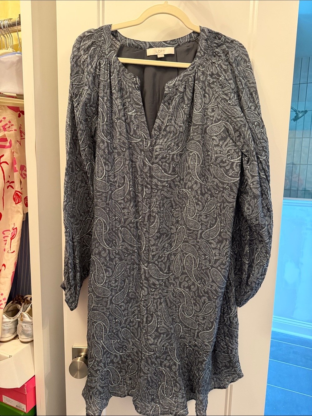 LOFT Navy Paisley Tunic